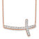 14K Rose Gold Lab Grown Diamond VS/SI GH, Sideways Cross 18 Inch Necklace