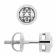 White Cubic Zirconia 14k White Gold Studs With Velvet Gift Box 1.00ctw