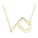 Sideways Initial P Necklace In Solid 14K Yellow Gold 18 Inch