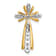 14k Yellow Gold and 14k White Gold Polished Diamond Cross Pendant