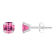 5mm Cushion Pink Topaz Rhodium Over 10k White Gold Stud Earrings