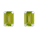 6x4mm Emerald Cut Peridot Rhodium Over 10k White Gold Stud Earrings