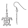 Rhodium Over Sterling Silver Cut Out Mother and Baby Turtle Dangle Earrings