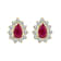 0.70ctw Ruby and Diamond Earrings in 14k Yellow Gold
