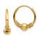 14K Yellow Gold Endless Hoop with Bead Earrings