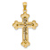 14k Yellow Gold and 14k White Gold Budded Cross Pendant