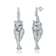 Emerald Color CZ Panther Drop Earrings In Sterling Silver