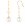 White Cultured Freshwater Pearl 14k Yellow Gold Earrings 7-7.5mm