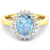 1.15ctw Blue Aquamarine and Diamond 14K Yellow Gold Halo Ring