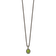 Sterling Silver Antiqued with 14K Accenty Peridot Oval Necklace