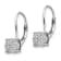 Rhodium Over 14K White Gold Lab Grown Diamond Cluster Leverback Earrings