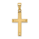 14k Yellow Gold Satin and Polished Beveled Small Latin Cross Pendant