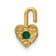 14K Yellow Gold Emerald Simulant Birthstone Heart Charm
