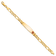 14k Yellow Gold Medical Soft Diamond Shape Red Enamel Figaro Link ID Bracelet