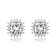Square CZ Halo Stud Earrings In White Rhodium Over Brass