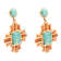 Barse Jewelry Composite Turquoise With Opal & Coral Gold Tone Santa
Fe Cross Dangle Earrings