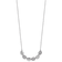 Rhodium Over Sterling Silver Polished and Grooved Cubic Zirconia Ovals Necklace