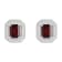 6x4mm Emerald Cut Garnet 1/5 ctw Diamond Rhodium Over Sterling Silver
Halo Stud Earrings