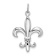 Rhodium Over 14k White Gold Solid Polished 3D Fleur-De-Lis Charm