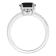 8mm Round Black Onyx and 1/10 ctw Diamond Rhodium Over Sterling Silver Ring