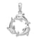 Rhodium Over Sterling Silver Polished 3 Dolphin Circle Pendant