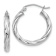Rhodium Over 14k White Gold 9/16" Polished Twisted Hoop Earrings
