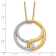 14K Yellow Gold with White Rhodium Diamond Circle 18 Inch Necklace