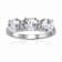 White Topaz and Moissanite Sterling Silver 3-Stone Ring