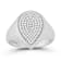 Rachel Zoe Pave Pear-Shaped Signet Ring in Rhodium Over Sterling Silver