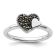 Rhodium Over Sterling Silver Stackable Expressions Marcasite Heart Ring
