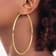 14k Yellow Gold 3 9/16" Polished Round Tube Hoop Earrings