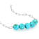 Turquoise Bead And Paperclip Bracelet In Rhodium Over Brass