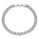 Rhodium Over 10k White Gold 5mm Diamond-Cut Double Link Charm Bracelet