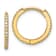 14K Yellow Gold Polished Cubic Zirconia 1.25mm Hinged Huggie Hoop Earrings