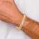 14K Yellow and White Gold Men's Polished and Satin 8.75-inch Men's Link Bracelet