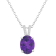 10x8mm Oval Amethyst With Diamond Accents Rhodium Over Sterling Silver
Pendant with Chain