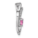 Rhodium Over 14k White Gold Pink Sapphire and Diamond Heart Chain Slide