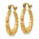 14k Yellow Gold 3/4" Polished Bamboo Design Hoop Earrings