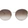 Gucci Gold Tone and Cream Round Frame / Brown Lens Sunglasses