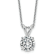 Rhodium Over 14K Gold 1.50 ct. 7.5mm Round D E F Pure Light Moissanite
Solitaire Pendant with Chain