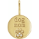 14K Yellow Gold 0.01ctw Diamond Accent Dog Mom Paw Print Charm Pendant.
