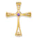 10k Yellow Gold 0.29 cttw Amethyst and Accent Diamond Cross Pendant
