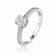 Oval and Round Moissanite Sterling Silver Ring, 0.85ctw