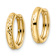 14k Yellow Gold Polished and Textured 9/16" Hinged Hoop Earrings