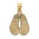 14k Yellow Gold Textured Reversible Bahamas Double Sandals Charm