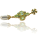 Gold Tone Green AB Crystal with Pearl Drop Earring
