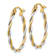 14k Yellow Gold and 14k White Gold Polished 3/4" Twisted Hoop Earrings