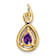10k Yellow Gold 1.40 ctw Pear Amethyst and Accent Diamond Pendant