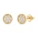 White Cubic Zirconia 14k Yellow Gold Earrings With Velvet Gift Box 0.40ctw