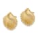 14K Yellow Gold Textured Scallop Shell Stud Earrings